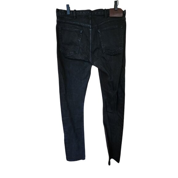 Han Mens Selvedge Denim Jeans Black Size 33L Button Fly - Picture 2 of 6